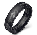 European and American movie peripheral laser Arabic font ring The Lord of the Rings stainless steel 6MM ring personality - V.I.P Digital Presence