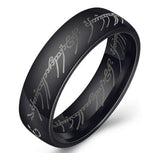 European and American movie peripheral laser Arabic font ring The Lord of the Rings stainless steel 6MM ring personality - V.I.P Digital Presence