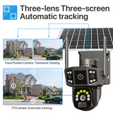 Outdoor panoramic pan tilt solar camera without power or network remote three screen night vision orchard monitoring camera - V.I.P Digital Presence