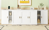 Full Size Murphy Bed with Shelves, Cabinets and USB Ports,White