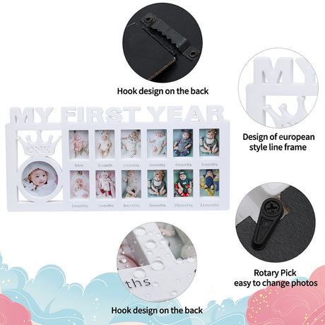 Newborn baby's 12 month growth record creative Korean style combination photo frame - V.I.P Digital Presence
