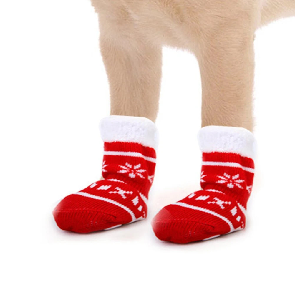 8pcs Pet Warm Cotton Socks Soft Anti Slip Claw Pattern Protect Feet Cold Snow Christmas Dog Cat Stockings Gifts - V.I.P Digital Presence