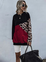 Leopard Contrast Long Sleeve Sweatshirt - V.I.P Digital Presence