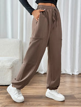 Tied Joggers with Pockets - V.I.P Digital Presence