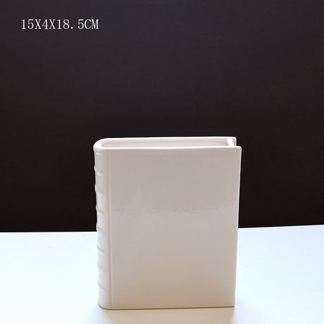 Book Vase - Ceramic, Cute & for Home Decor, with Flower & Shelf Options - V.I.P Digital Presence
