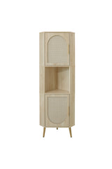 Corner cabinet ,Rattan door,Freestanding Corner Tables For Small Spaces, Corner Shelf Stand For Living Room, Kitchen, Bathroom - V.I.P Digital Presence