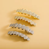 Real gold electroplated gold tooth set eight tooth full diamond hip hop tooth set tee grills - V.I.P Digital Presence