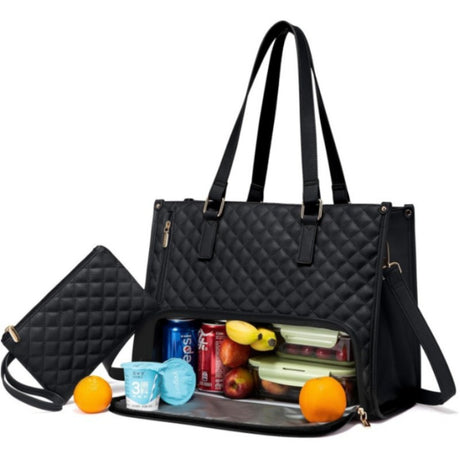 2-in-1 Travel Tote: Laptop & Insulated Lunch Bag. Ideal for Business, Work, Nursing, Office, College, Casual Use - V.I.P Digital Presence