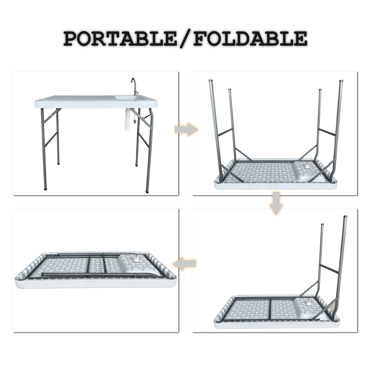Outdoor Fish and Game Cutting Cleaning Table w/Sink and Faucet - V.I.P Digital Presence