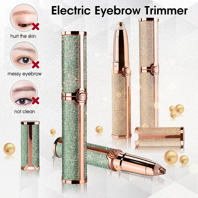 Electric Eyebrow Trimmer Epilator Painless Eye Brow Body Face Lip Shaver Razors Portable Facial Hair Remove - V.I.P Digital Presence