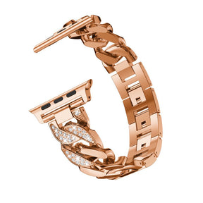 Suitable For Samsung Huawei 22mm Watch With Apple 7654321 Generation SE Single Row Diamond-Encrusted Denim Chain Alloy Wristband - V.I.P Digital Presence