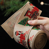 Christmas ribbon imitation linen ribbon decoration bow accessories snowflake Christmas ribbon in stock - V.I.P Digital Presence