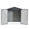XWT014 Garden Metal Storage Shed Gray White 6x4x6ft outdoor storing tools Rainproof Hinge door version - V.I.P Digital Presence