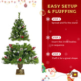 Christmas Tree Artificial Christmas 4-piece Set, including flower wreath, flower wreath, and 2 entrance trees, with LED lights - V.I.P Digital Presence
