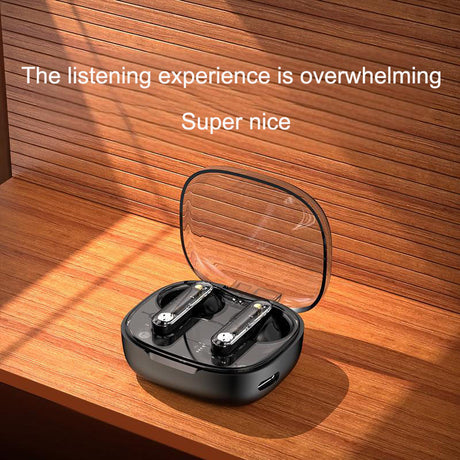 Bluetooth earphones with transparent compartment for hanging rope, wireless Bluetooth earphones with ultra long battery life - V.I.P Digital Presence