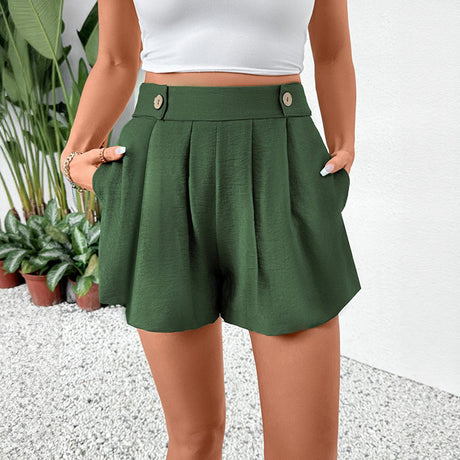 High waisted shorts with wide legs summer casual shorts with pockets for women - V.I.P Digital Presence