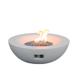 42 Inch Outdoor Concrete Propane gas Fire Pit bowl in Antique white color - V.I.P Digital Presence