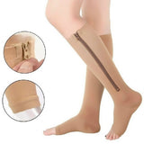 1 Pair Unisex Compression Socks Zipper Leg Support Knee Socks Women Men Open Toe Thin Anti-Fatigue Stretchy Socks Drop shipping - V.I.P Digital Presence