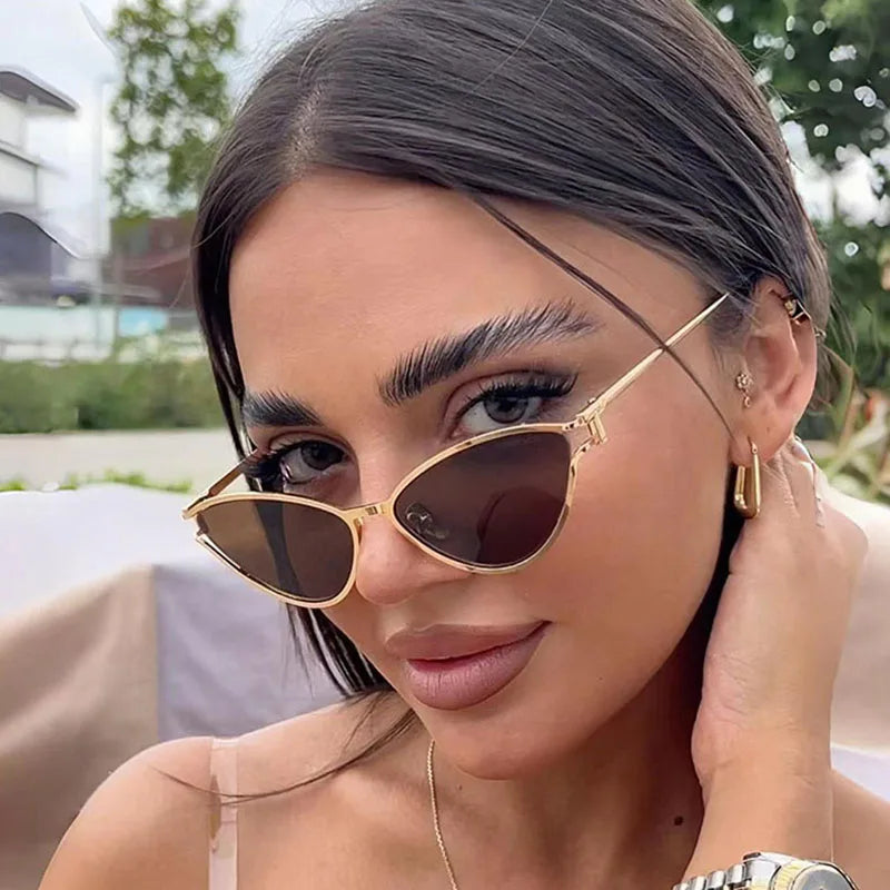 Cat Eye Sunglasses Women Trendy Vintage Vacation Designer Luxury Glasses Lentes De Sol Mujer Lunette Soleil Femme Vasos - V.I.P Digital Presence