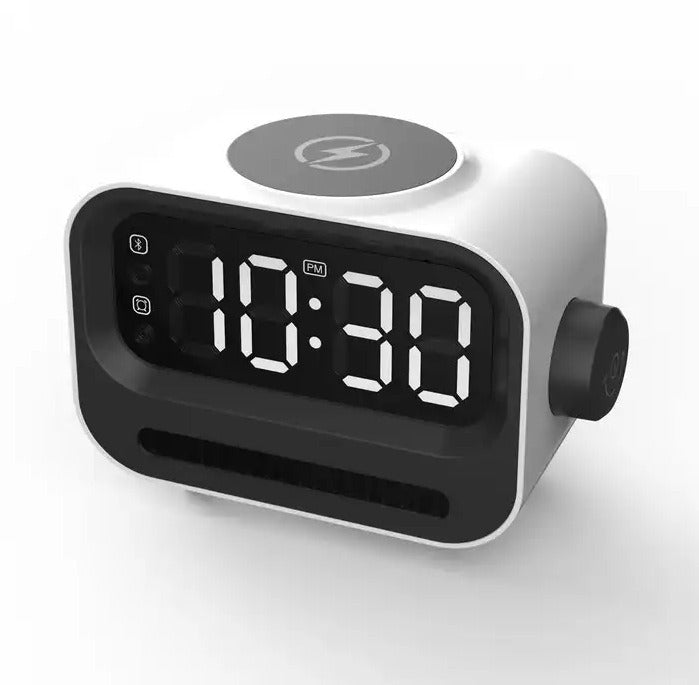 Alarm clock wireless charging Bluetooth speaker clock wireless charging voice controlled light - V.I.P Digital Presence