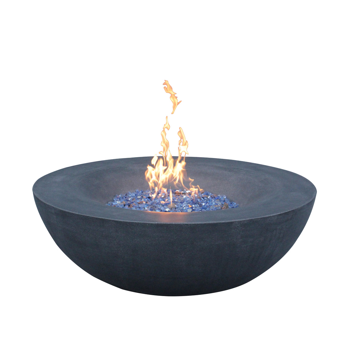 42 Inch Outdoor Concrete Propane gas Fire Pit bowl in Dark Gray color - V.I.P Digital Presence