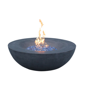 42 Inch Outdoor Concrete Propane gas Fire Pit bowl in Dark Gray color - V.I.P Digital Presence