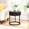 Round Nightstand with Drawer, 19.68 Inch Wood End Table with Storage, Small Table or Living Room, Bedroom and Small Spaces - V.I.P Digital Presence