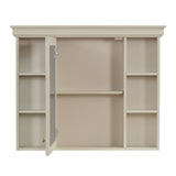 35'' x 28'' Blue Wall Mounted Bathroom Storage Cabinet with Mirror Door, Modern Bathroom Wall Cabinet with Mirror - V.I.P Digital Presence