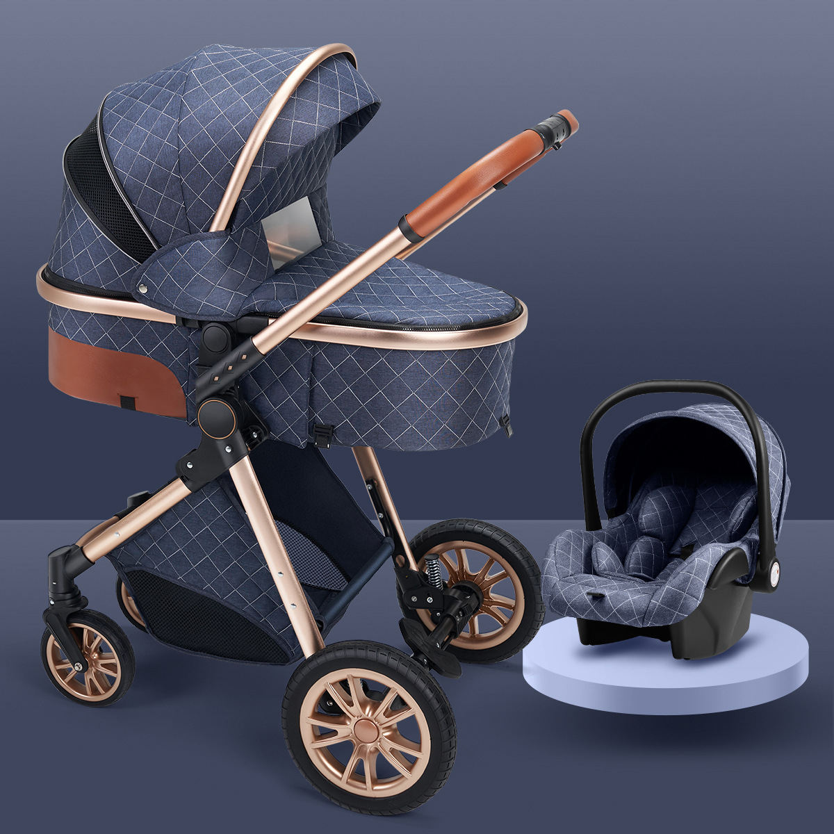 High landscape baby stroller that can sit or lie down lightweight folding two-way shock-absorbing newborn baby stroller - V.I.P Digital Presence