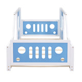 Twin Size Classic Car-Shaped Platform Bed with Wheels Blue - V.I.P Digital Presence