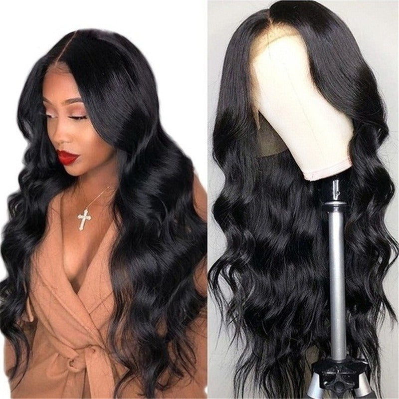 Wig for women European and American medium-parted long curly hair African black large wave chemical fiber full headgear wig - V.I.P Digital Presence