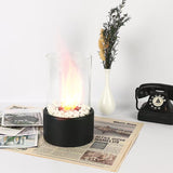 Desktop alcohol fireplace light indoor stainless steel small portable heating stove circular glass bar atmosphere light - V.I.P Digital Presence