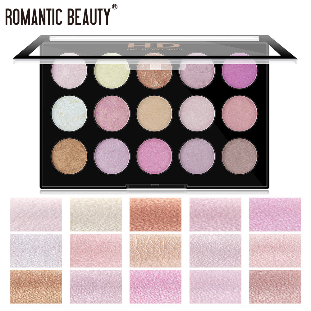 Romantic Beauty 15 Color Multi-Color Highlighter Pearl Eyeshadow Color Makeup Face Nose And Neck Finishing - V.I.P Digital Presence