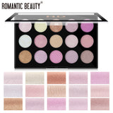 Romantic Beauty 15 Color Multi-Color Highlighter Pearl Eyeshadow Color Makeup Face Nose And Neck Finishing - V.I.P Digital Presence