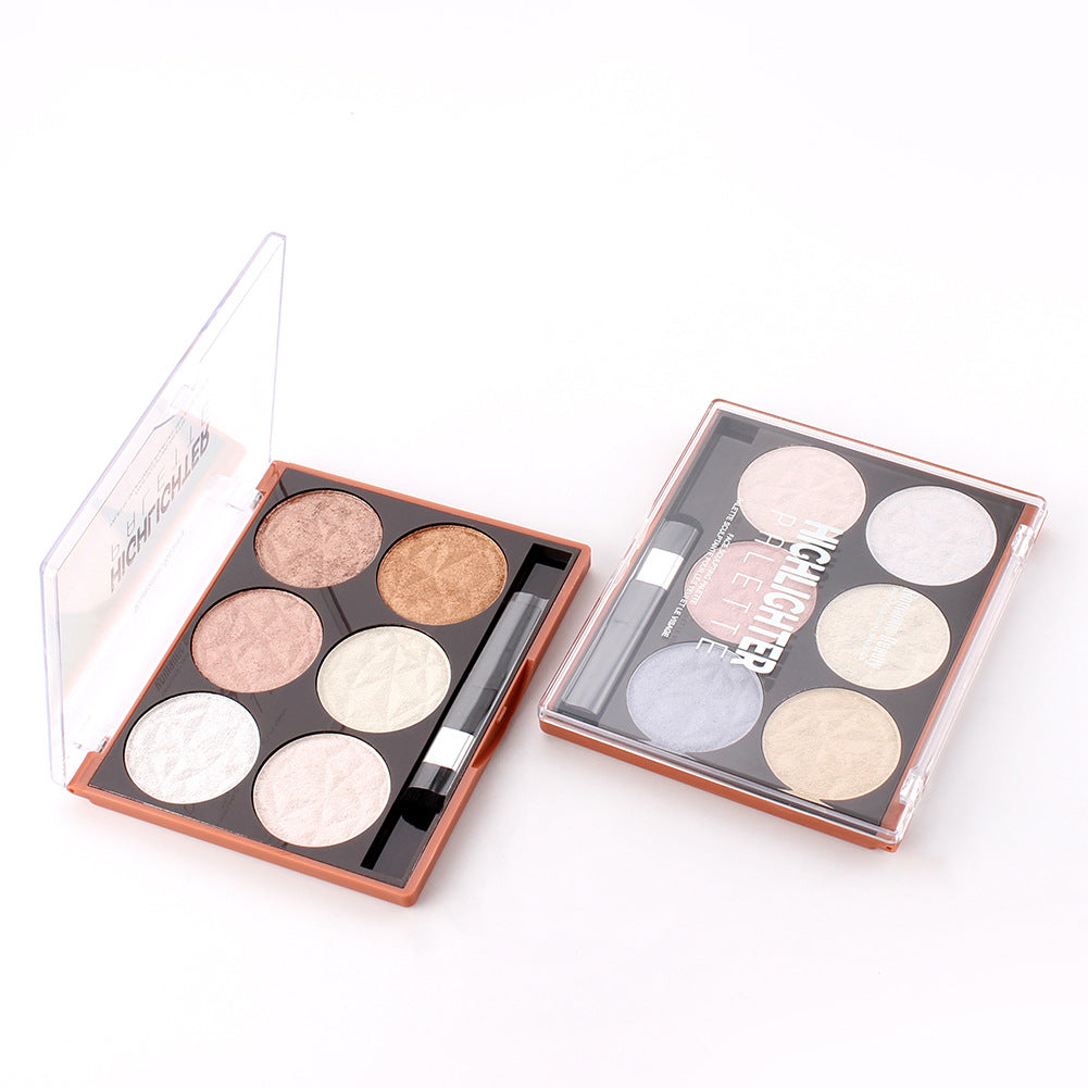 Romantic Beauty 6-Color Highlighter Repair Pearl Not Easy To Take Off Makeup Makeup Finishing Highlighter - V.I.P Digital Presence