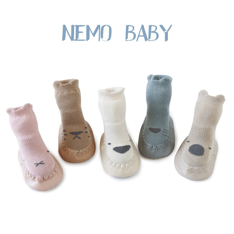 Baby Floor Shoes And Socks Soft Bottom Mid-Tube To Prevent Korean Style Super Cute Cartoon Baby Toddler Socks Shoes - V.I.P Digital Presence