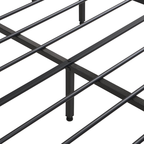 Industrial extra large bed frame with LED lights and 2 USB ports, extra large bed frame with storage space, rural brown color - V.I.P Digital Presence