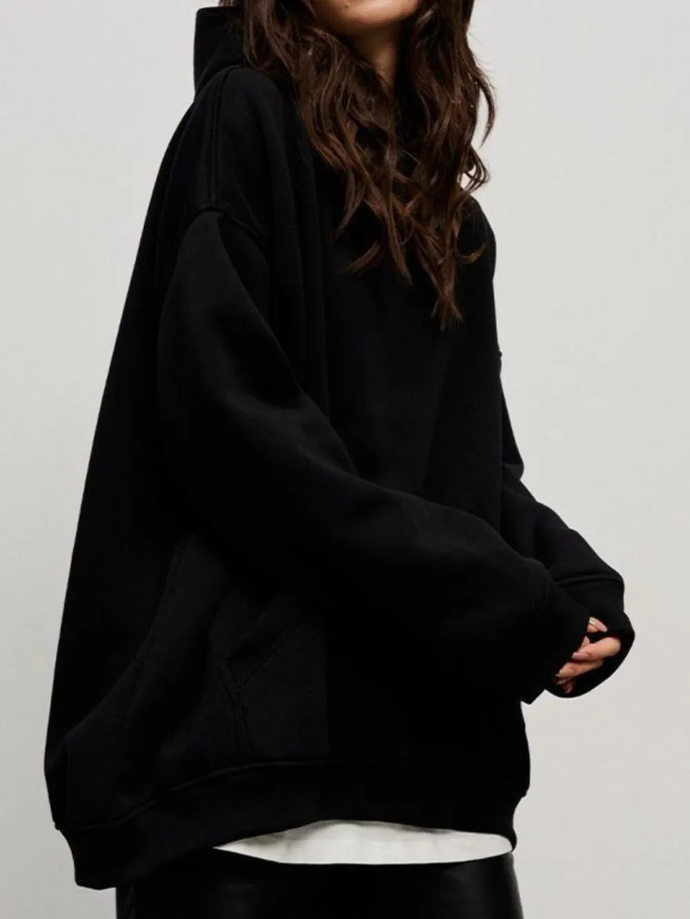 Pocketed Dropped Shoulder Long Sleeve Hoodie - V.I.P Digital Presence