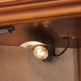 Corner Curio Cabinet with 5 Shelves and Lighting System, Oak(E26 light bulb not included) - V.I.P Digital Presence
