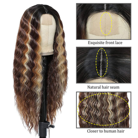 European and American Women's Wig Small Lace Center Deep Wave Long Curly Wig Headband Lace Wigs - V.I.P Digital Presence
