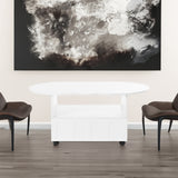 ON-TRANS flexible cream style coffee table with 2 brake wheels, drawers, large storage space, white, 39.37 '' x 23.6 '' - V.I.P Digital Presence