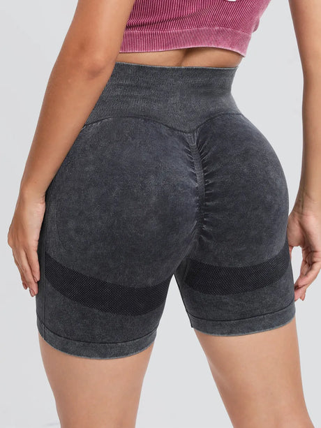 Washed High Waist Active Shorts - V.I.P Digital Presence