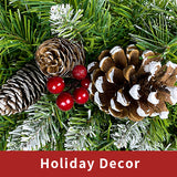 Christmas Tree Artificial Christmas 4-piece Set, including flower wreath, flower wreath, and 2 entrance trees, with LED lights - V.I.P Digital Presence