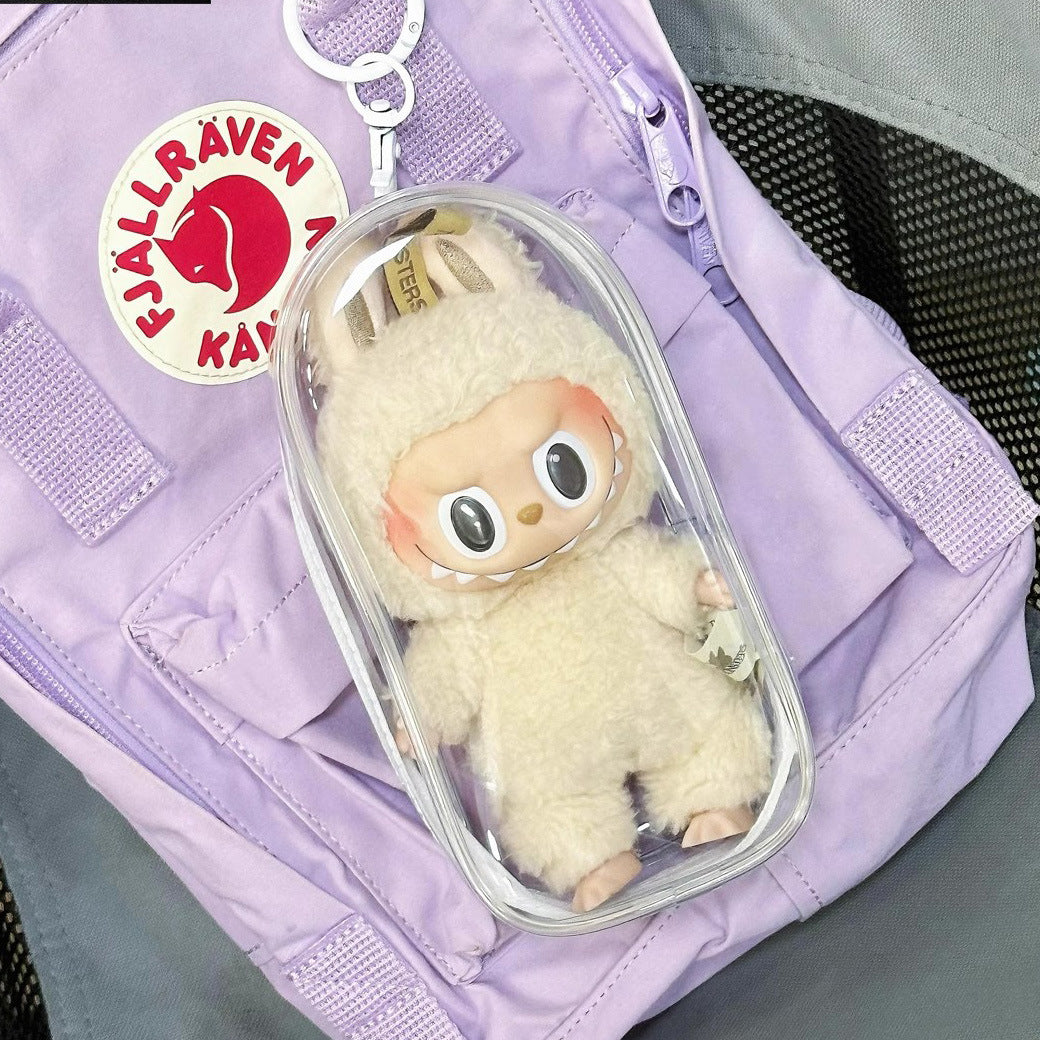 Labubu storage bag PVC high transparency thickened outdoor bag Xingdailu cotton doll exhibition walking bag labubu - V.I.P Digital Presence