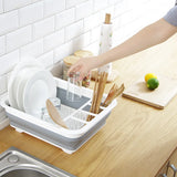 Foldable Dish Rack Kitchen Storage Water Leakage Plastic Tableware Bowl Dinnerware Drain Bowl Tray Home Drying Rack Washable - V.I.P Digital Presence