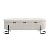 COOLMOR storage Ottoman chair with safety hinge and soft cushion fabric storage Ottoman stool (beige) - V.I.P Digital Presence