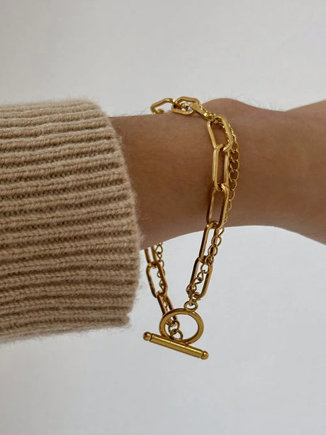 18K Gold-Plated Stainless Steel Chain Bracelet - V.I.P Digital Presence