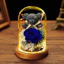 Valentine's Day Gift Everlasting Flower Bear Moss Glass Cover Finished Gift Box for Girlfriend Birthday Ornament Dried Flowers Roses - V.I.P Digital Presence