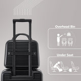 Carry-on Luggage 20 Inch Front Open Luggage Lightweight Suitcase with Front Pocket and USB Port, 1 Portable Carrying Case Black
