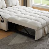 Modern sofa velvet pull-out bed,Independently removable backrest, have USB port and swivel phone stand ,beige - V.I.P Digital Presence